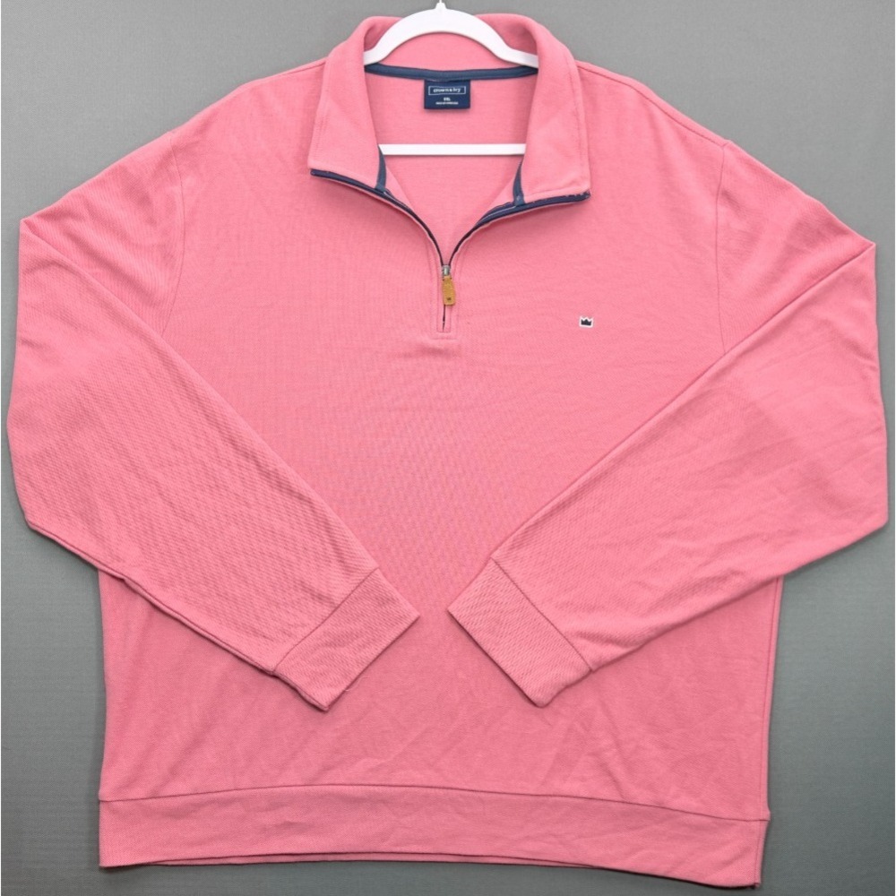 Crown & Ivy 1/4 Zip Mock Neck Pullover Sweatshirt Pink | Men's XXL